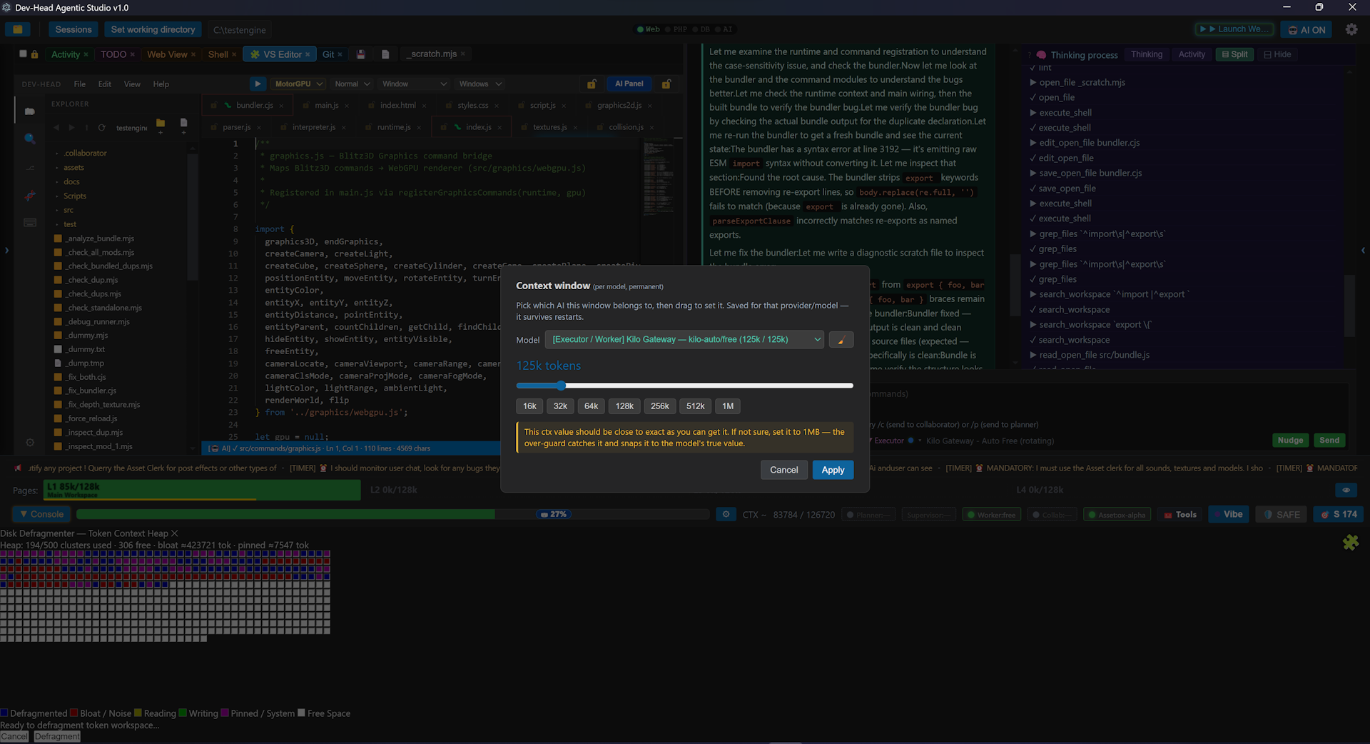 Dev-Head Context Engine — Context God Mode live payload mirror screenshot